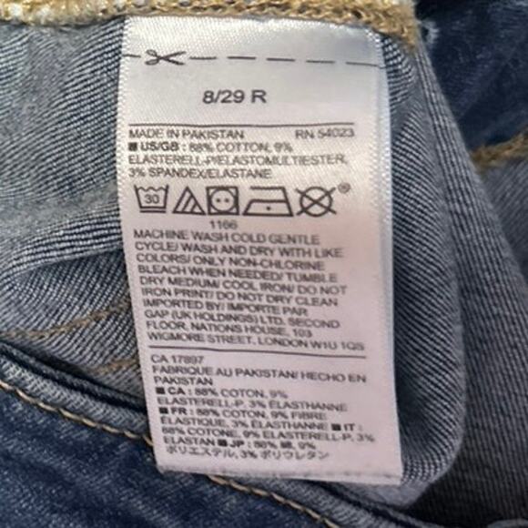 Gap Women's Blue Mid Rise Sculpted Legging Distressed Skinny Denim Jeans Size 8 - Picture 6 of 6